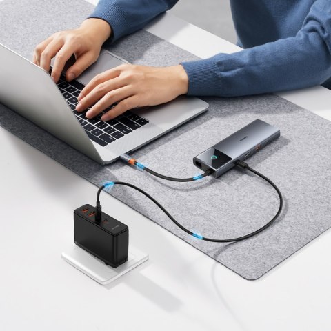 11w1 HUB Adapter USB-C do USB-C PD USB-C 3x USB-A HDMI AUX RJ-45 SD TF szary 11w1 HUB Adapter USB-C do USB-C PD USB-C 3x USB-A HDMI AUX RJ-45 SD TF szary