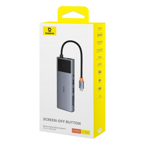 11w1 HUB Adapter USB-C do USB-C PD USB-C 3x USB-A HDMI AUX RJ-45 SD TF szary 11w1 HUB Adapter USB-C do USB-C PD USB-C 3x USB-A HDMI AUX RJ-45 SD TF szary