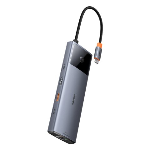 11w1 HUB Adapter USB-C do USB-C PD USB-C 3x USB-A HDMI AUX RJ-45 SD TF szary 11w1 HUB Adapter USB-C do USB-C PD USB-C 3x USB-A HDMI AUX RJ-45 SD TF szary