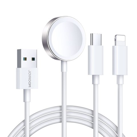 3w1 Kabel przewód USB-A z ładowarka indukcyjną + 1x iPhone Lightning + 1x USB-C 1.2m biały 3w1 Kabel przewód USB-A z ładowarka indukcyjną + 1x iPhone Lightning + 1x USB-C 1.2m biały