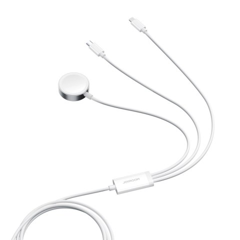 3w1 Kabel przewód USB-A z ładowarka indukcyjną + 1x iPhone Lightning + 1x USB-C 1.2m biały 3w1 Kabel przewód USB-A z ładowarka indukcyjną + 1x iPhone Lightning + 1x USB-C 1.2m biały