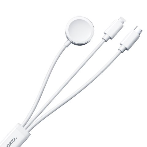 3w1 Kabel przewód USB-A z ładowarka indukcyjną + 1x iPhone Lightning + 1x USB-C 1.2m biały 3w1 Kabel przewód USB-A z ładowarka indukcyjną + 1x iPhone Lightning + 1x USB-C 1.2m biały