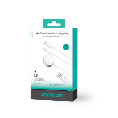 3w1 Kabel przewód USB-A z ładowarka indukcyjną + 1x iPhone Lightning + 1x USB-C 1.2m biały 3w1 Kabel przewód USB-A z ładowarka indukcyjną + 1x iPhone Lightning + 1x USB-C 1.2m biały