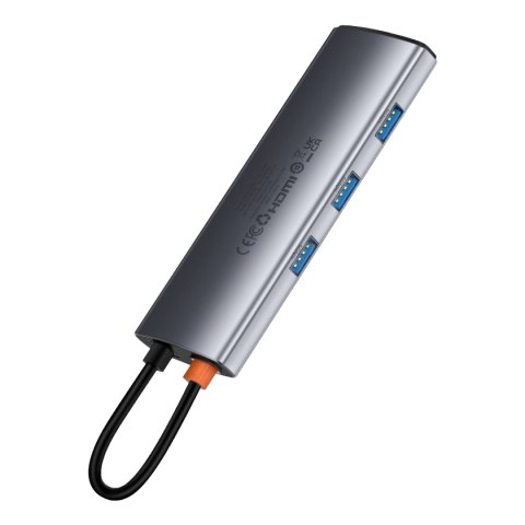 7w1 HUB Adapter Metal Gleam Series USB-C do USB-C PD 3x USB-A HDMI SD TF szary 7w1 HUB Adapter Metal Gleam Series USB-C do USB-C PD 3x USB-A HDMI SD TF szary