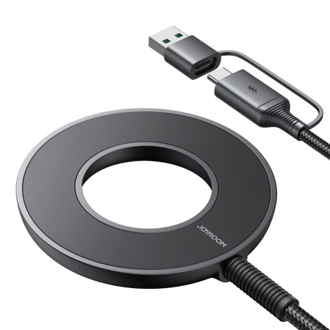 Bezprzewodowa ładowarka magnetyczna 15W z kablem USB / USB-C czarna Bezprzewodowa ładowarka magnetyczna 15W z kablem USB / USB-C czarna