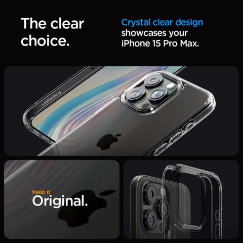 Etui Ultra Hybrid na iPhone 15 Pro Max przezroczysto-szare Etui Ultra Hybrid na iPhone 15 Pro Max przezroczysto-szare