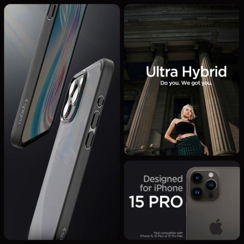 Etui Ultra Hybrid na iPhone 15 Pro przezroczysto-czarne Etui Ultra Hybrid na iPhone 15 Pro przezroczysto-czarne