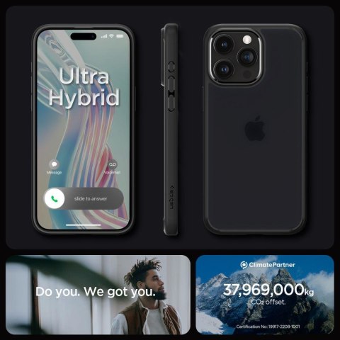Etui Ultra Hybrid na iPhone 15 Pro przezroczysto-czarne Etui Ultra Hybrid na iPhone 15 Pro przezroczysto-czarne