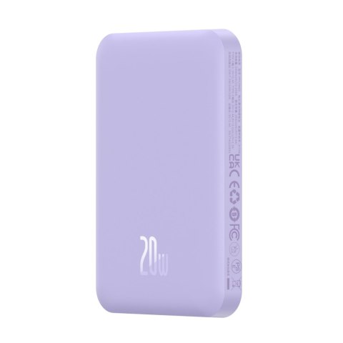 Mini powerbank 5000mAh 20W + kabel USB-C 20V / 3A fioletowy Mini powerbank 5000mAh 20W + kabel USB-C 20V / 3A fioletowy