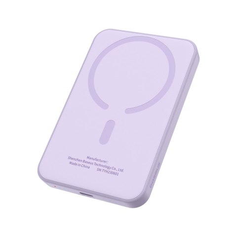 Mini powerbank 5000mAh 20W + kabel USB-C 20V / 3A fioletowy Mini powerbank 5000mAh 20W + kabel USB-C 20V / 3A fioletowy