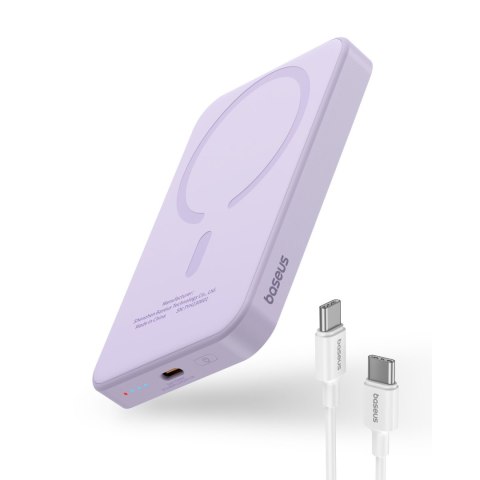 Mini powerbank 5000mAh 20W + kabel USB-C 20V / 3A fioletowy Mini powerbank 5000mAh 20W + kabel USB-C 20V / 3A fioletowy