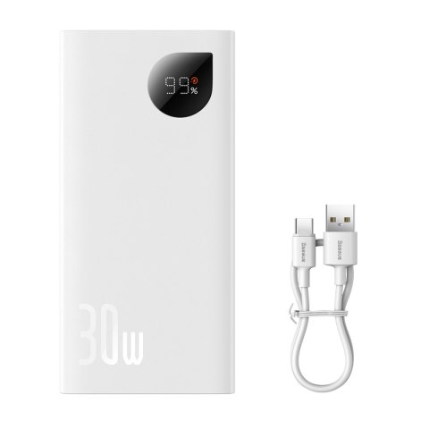 Powerbank Adaman2 10000mAh z wyświetlaczem cyfrowym 2x USB-A / 1x USB-C 30W biały Powerbank Adaman2 10000mAh z wyświetlaczem cyfrowym 2x USB-A / 1x USB-C 30W biały