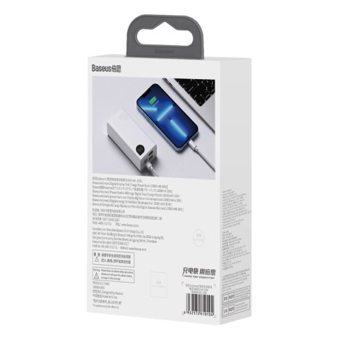 Powerbank Adaman2 10000mAh z wyświetlaczem cyfrowym 2x USB-A / 1x USB-C 30W biały Powerbank Adaman2 10000mAh z wyświetlaczem cyfrowym 2x USB-A / 1x USB-C 30W biały