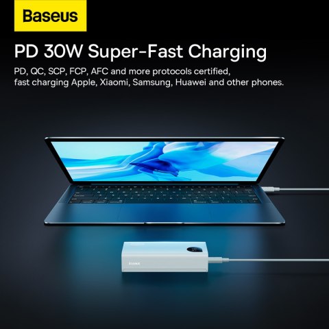 Powerbank Adaman2 10000mAh z wyświetlaczem cyfrowym 2x USB-A / 1x USB-C 30W biały Powerbank Adaman2 10000mAh z wyświetlaczem cyfrowym 2x USB-A / 1x USB-C 30W biały