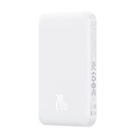 Mini powerbank 5000mAh 20W + kabel USB-C 20V / 3A biały Mini powerbank 5000mAh 20W + kabel USB-C 20V / 3A biały
