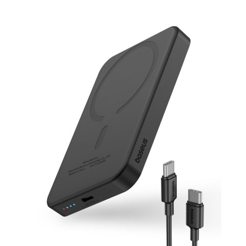 Mini powerbank 5000mAh 20W + kabel USB-C 20V / 3A czarny Mini powerbank 5000mAh 20W + kabel USB-C 20V / 3A czarny