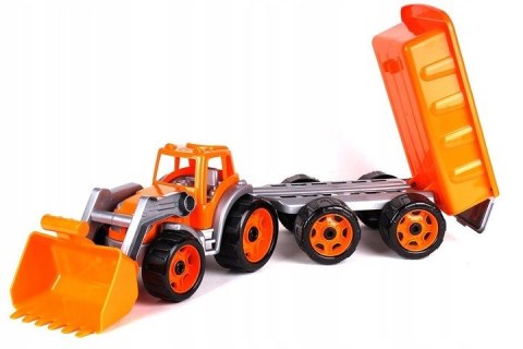 DUZY TRAKTOR CIĄGNIK Z PRZYCZEPĄ KOPARKA MEGA 64cm DUZY TRAKTOR CIĄGNIK Z PRZYCZEPĄ KOPARKA MEGA 64cm