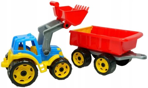 DUZY TRAKTOR CIĄGNIK Z PRZYCZEPĄ KOPARKA MEGA 64cm DUZY TRAKTOR CIĄGNIK Z PRZYCZEPĄ KOPARKA MEGA 64cm