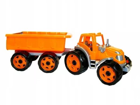DUZY TRAKTOR CIĄGNIK Z PRZYCZEPĄ PAKA MASZYNA 54cm DUZY TRAKTOR CIĄGNIK Z PRZYCZEPĄ PAKA MASZYNA 54cm