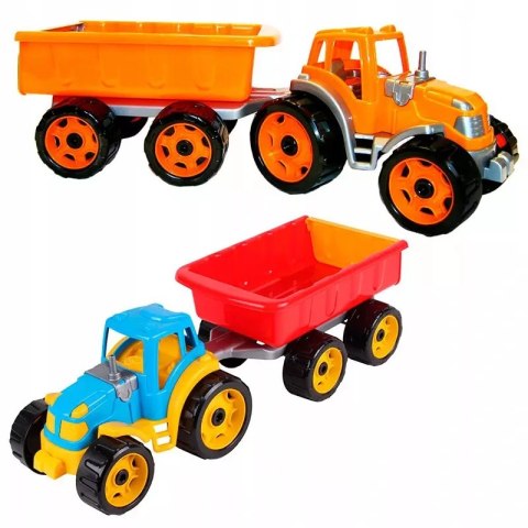 DUZY TRAKTOR CIĄGNIK Z PRZYCZEPĄ PAKA MASZYNA 54cm DUZY TRAKTOR CIĄGNIK Z PRZYCZEPĄ PAKA MASZYNA 54cm