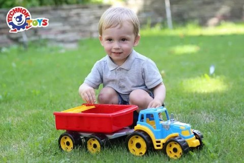 DUZY TRAKTOR CIĄGNIK Z PRZYCZEPĄ PAKA MASZYNA 54cm DUZY TRAKTOR CIĄGNIK Z PRZYCZEPĄ PAKA MASZYNA 54cm