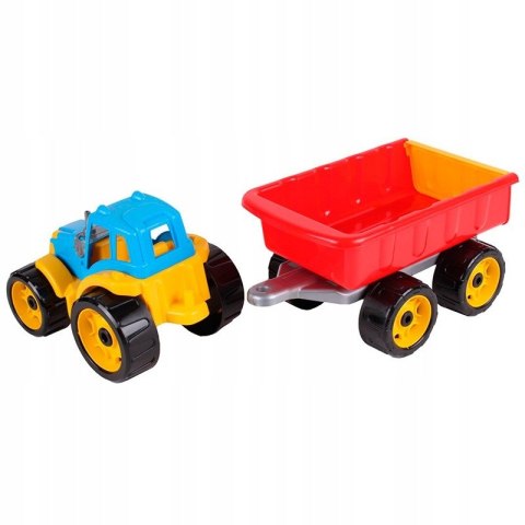 DUZY TRAKTOR CIĄGNIK Z PRZYCZEPĄ PAKA MASZYNA 54cm DUZY TRAKTOR CIĄGNIK Z PRZYCZEPĄ PAKA MASZYNA 54cm