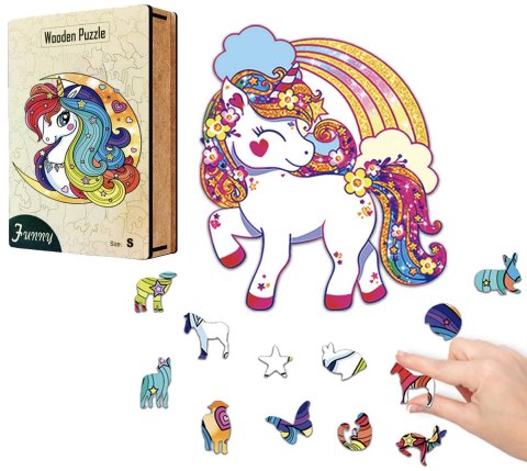 PUZZLE KLOCKI DREWNIANE DLA DOROSŁYCH JEDNOROŻEC PUZZLE KLOCKI DREWNIANE DLA DOROSŁYCH JEDNOROŻEC