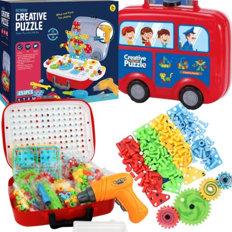 WKRĘTARKA WIERTARKA ZESTAW KONSTRUKCYJNY ŚRUBKI 3D WKRĘTARKA WIERTARKA ZESTAW KONSTRUKCYJNY ŚRUBKI 3D