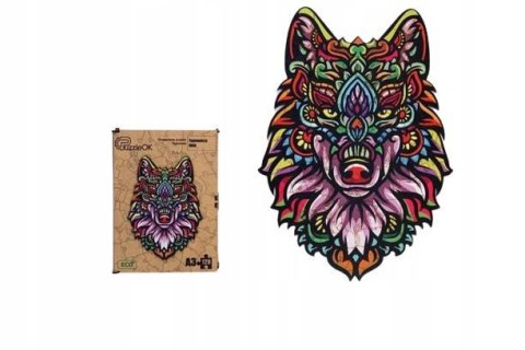 PUZZLE DREWNIANE UKŁADANKA TAJEMNICZY WILK KOLOROW PUZZLE DREWNIANE UKŁADANKA TAJEMNICZY WILK KOLOROW
