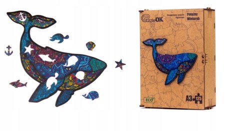PUZZLE DREWNIANE UKŁADANKA WIELORYB RYBA REKIN PUZZLE DREWNIANE UKŁADANKA WIELORYB RYBA REKIN