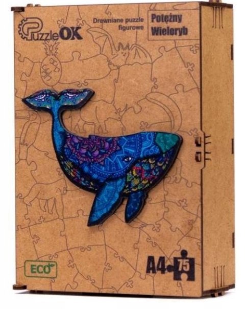 PUZZLE DREWNIANE UKŁADANKA WIELORYB RYBA REKIN PUZZLE DREWNIANE UKŁADANKA WIELORYB RYBA REKIN