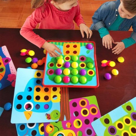 UKŁADANKA MONTESSORI GUZIKOWA MOZAIKA EDUKACYJNA KOLORY KSZTAŁTY GRZYBKI UKŁADANKA MONTESSORI GUZIKOWA MOZAIKA EDUKACYJNA KOLORY KSZTAŁTY GRZYBKI