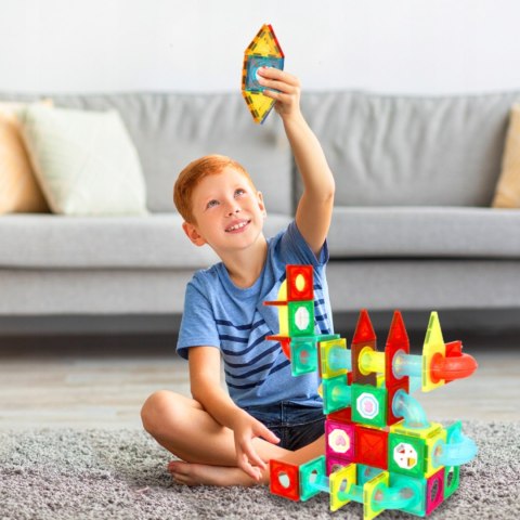ZESTAW KLOCKI MAGNETYCZNE KONSTRUKCYJNE KULODROM UKŁADANKA TOR ZAMEK 148 el ZESTAW KLOCKI MAGNETYCZNE KONSTRUKCYJNE KULODROM UKŁADANKA TOR ZAMEK 148 el