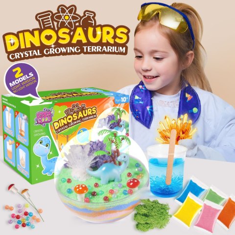 ZESTAW NAUKOWY EDUKACYJNY HODOWLA KRYSZTAŁY LED DINOZAUR KOLOROWE PROSZKI ZESTAW NAUKOWY EDUKACYJNY HODOWLA KRYSZTAŁY LED DINOZAUR KOLOROWE PROSZKI