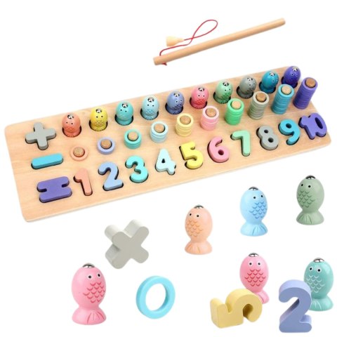 DREWNIANA UKŁADANKA TRENING MÓZGU MONTESSORI PUZZLE CYFERKI ŁOWIENIE RYBEK DREWNIANA UKŁADANKA TRENING MÓZGU MONTESSORI PUZZLE CYFERKI ŁOWIENIE RYBEK