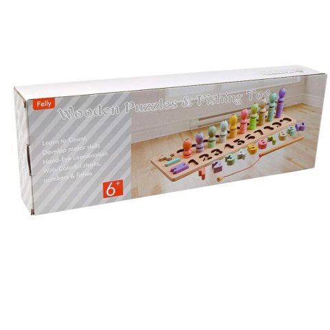DREWNIANA UKŁADANKA TRENING MÓZGU MONTESSORI PUZZLE CYFERKI ŁOWIENIE RYBEK DREWNIANA UKŁADANKA TRENING MÓZGU MONTESSORI PUZZLE CYFERKI ŁOWIENIE RYBEK