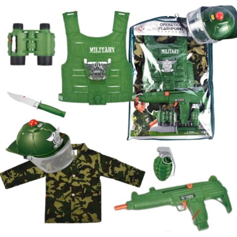 DUŻY XXL ZESTAW WOJSKOWY KAMIZELKA KASK KARABIN PISTOLET LORNETKA GRANAT DUŻY XXL ZESTAW WOJSKOWY KAMIZELKA KASK KARABIN PISTOLET LORNETKA GRANAT