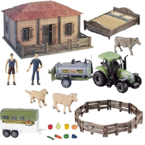ZESTAW FARMA DLA DZIECI GOSPODARSTWO 2 ROLNIKÓW ZWIERZĘTA TRAKTOR ZAGRODA ZESTAW FARMA DLA DZIECI GOSPODARSTWO 2 ROLNIKÓW ZWIERZĘTA TRAKTOR ZAGRODA