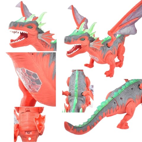 DINOZAUR SMOK Z RUCHOMYMI SKRZYDŁAMI ŚWIATŁO DŻWIĘK CHODZI RYCZY DUŻY DINOZAUR SMOK Z RUCHOMYMI SKRZYDŁAMI ŚWIATŁO DŻWIĘK CHODZI RYCZY DUŻY