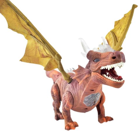 DINOZAUR SMOK Z RUCHOMYMI SKRZYDŁAMI ŚWIATŁO DŻWIĘK CHODZI RYCZY DUŻY DINOZAUR SMOK Z RUCHOMYMI SKRZYDŁAMI ŚWIATŁO DŻWIĘK CHODZI RYCZY DUŻY