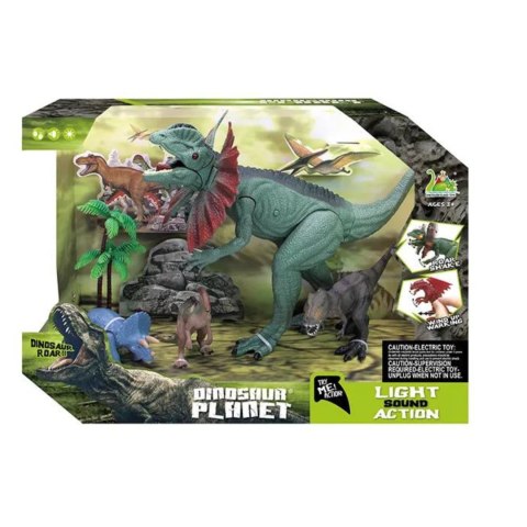 DUŻY ZESTAW 4 FIGUREK DINOZAURÓW 2 DRZEWKA ŚWIATŁO DŻWIĘK DINOZAURY DINO DUŻY ZESTAW 4 FIGUREK DINOZAURÓW 2 DRZEWKA ŚWIATŁO DŻWIĘK DINOZAURY DINO