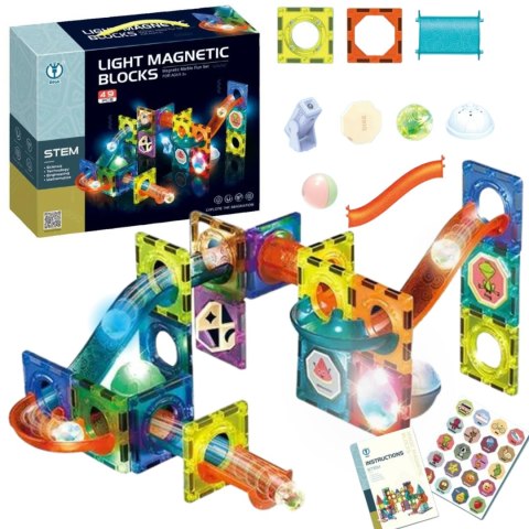 ZESTAW KLOCKÓW MAGNETYCZNYCH 49 ELEMENTÓW ZESTAW ŚWIECĄCY TOR DO UKŁADANIA ZESTAW KLOCKÓW MAGNETYCZNYCH 49 ELEMENTÓW ZESTAW ŚWIECĄCY TOR DO UKŁADANIA