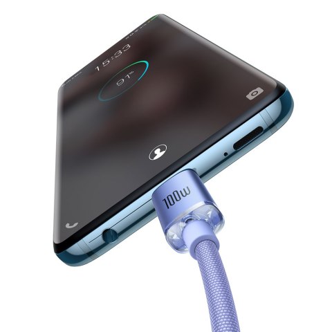 Kabel przewód do szybkiego ładowania i transferu danych USB - USB-C 100W 1.2m fioletowy Kabel przewód do szybkiego ładowania i transferu danych USB - USB-C 100W 1.2m fioletowy
