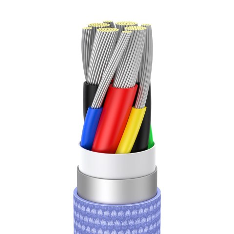 Kabel przewód do szybkiego ładowania i transferu danych USB - USB-C 100W 1.2m fioletowy Kabel przewód do szybkiego ładowania i transferu danych USB - USB-C 100W 1.2m fioletowy