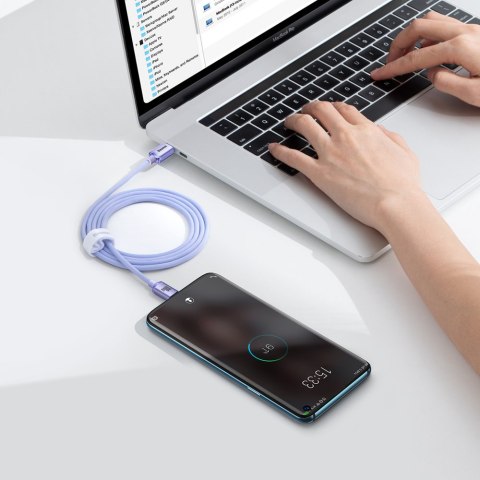 Kabel przewód do szybkiego ładowania i transferu danych USB - USB-C 100W 1.2m fioletowy Kabel przewód do szybkiego ładowania i transferu danych USB - USB-C 100W 1.2m fioletowy