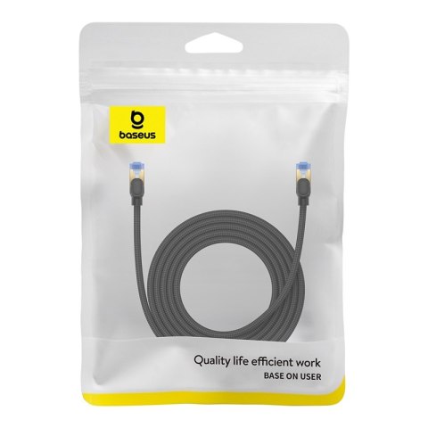 Szybki kabel sieciowy LAN RJ45 cat.7 10Gbps plecionka 3m czarny Szybki kabel sieciowy LAN RJ45 cat.7 10Gbps plecionka 3m czarny