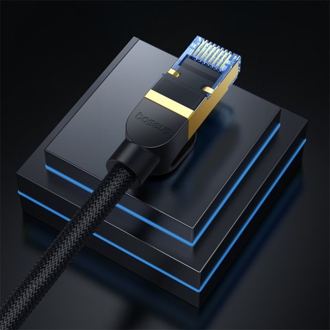 Szybki kabel sieciowy LAN RJ45 cat.7 10Gbps plecionka 3m czarny Szybki kabel sieciowy LAN RJ45 cat.7 10Gbps plecionka 3m czarny