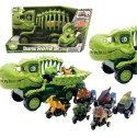 ZESTAW AUTO DINOZAUR INTERAKTYWNY TRANSPORTER QUADY MOTORY ROZKŁADANY LED