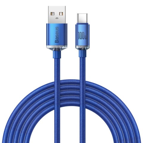 Kabel przewód USB - USB-C do szybkiego ładowania i transferu danych 2m niebieski Kabel przewód USB - USB-C do szybkiego ładowania i transferu danych 2m niebieski