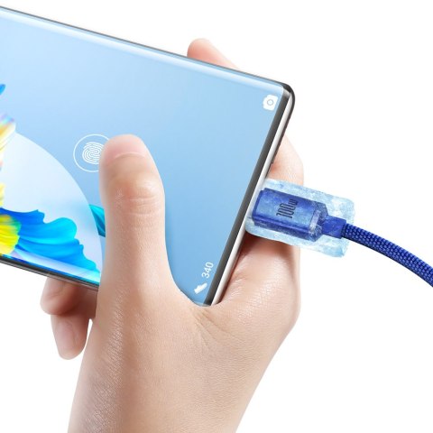 Kabel przewód USB - USB-C do szybkiego ładowania i transferu danych 2m niebieski Kabel przewód USB - USB-C do szybkiego ładowania i transferu danych 2m niebieski